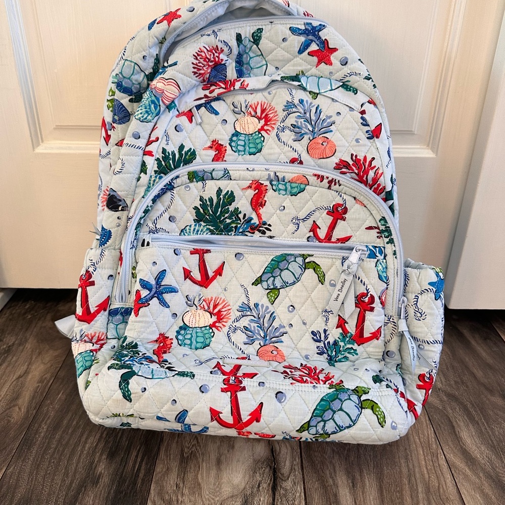 Vera Bradley Large Nautical Print Computer Backpack